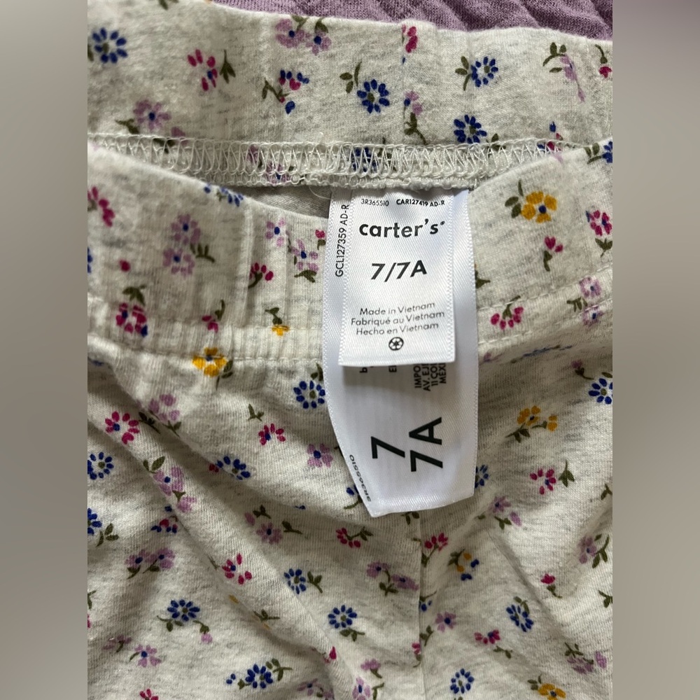 Carters Girls Quilted Top & Floral Leggings Set- size 7 - Picture 6 of 6